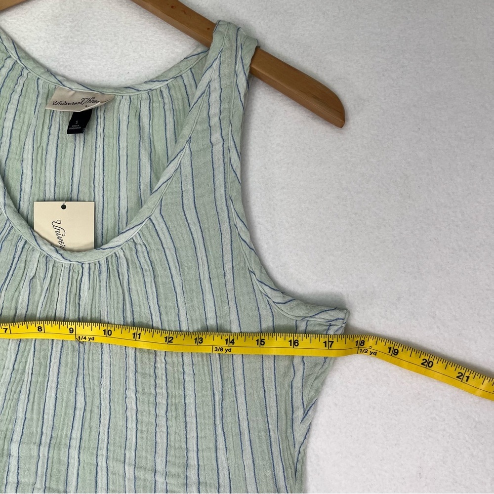 Universal Thread Light Green Striped Sleeveless Tiered Dress Boho Coastal Size S - Picture 10 of 13